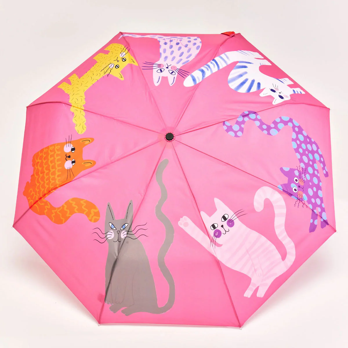 Fuchsia Arty Cats Duck Umbrella - Image 5