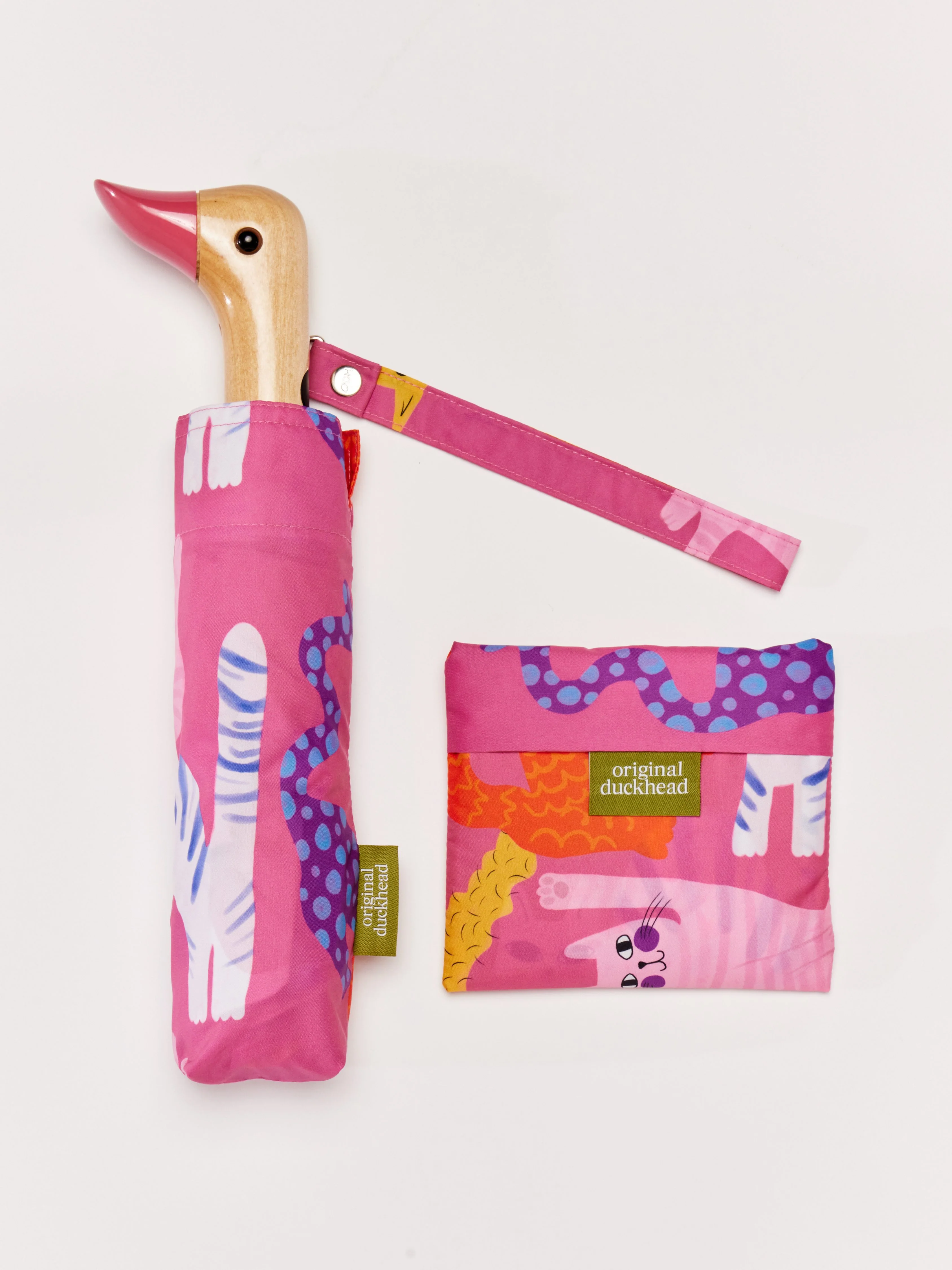 Fuchsia Arty Cats Reusable Bag - Image 3