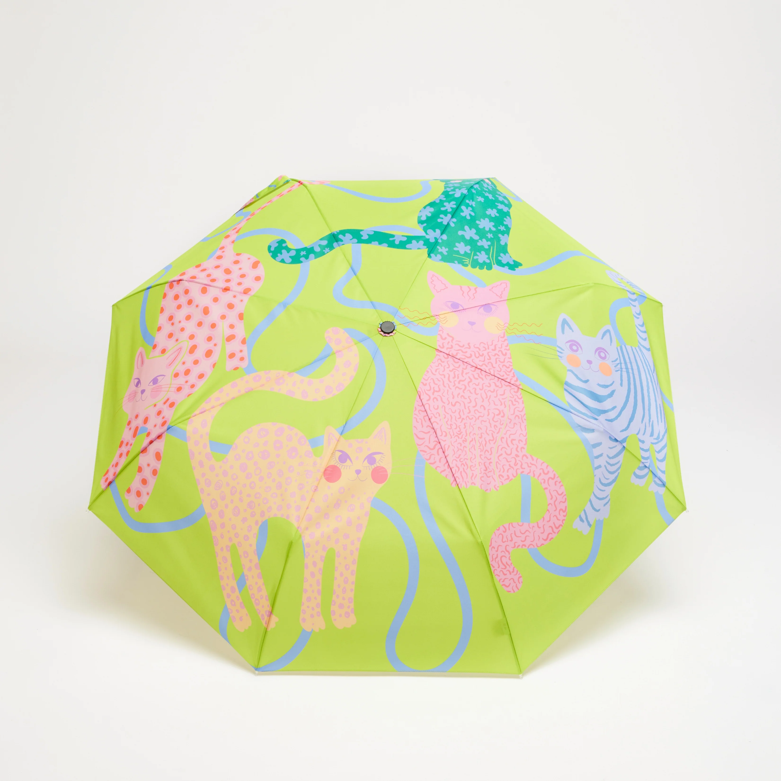 Lime Arty Cats Duck Umbrella - Image 5