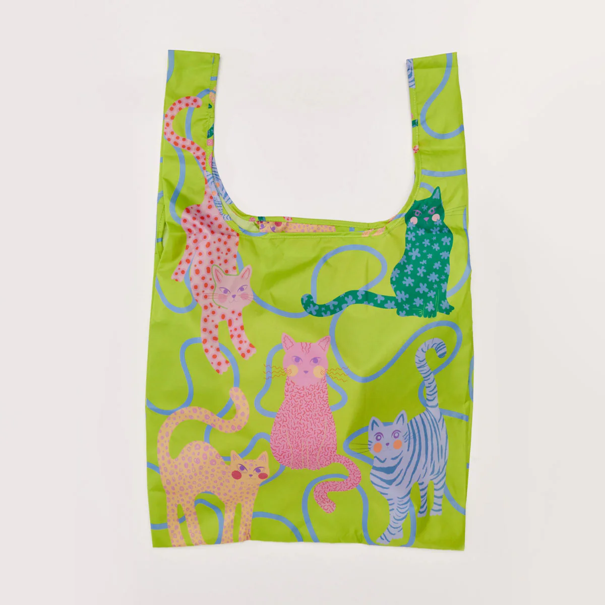 Lime Arty Cats Reusable Bag - Image 2