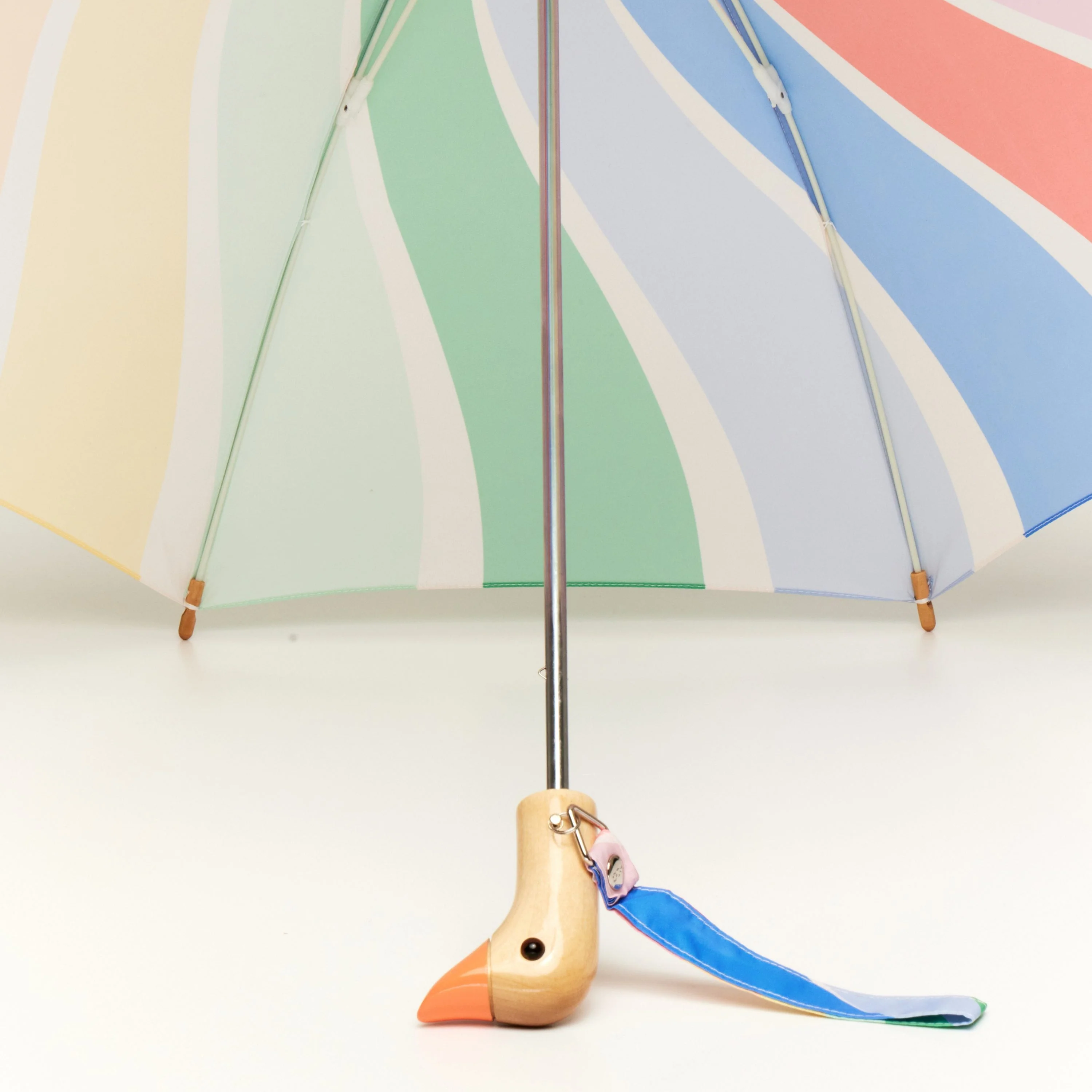 Original Duckhead x Meri Meri Rainbow Stripes Duckling Kids Umbrella - Image 5